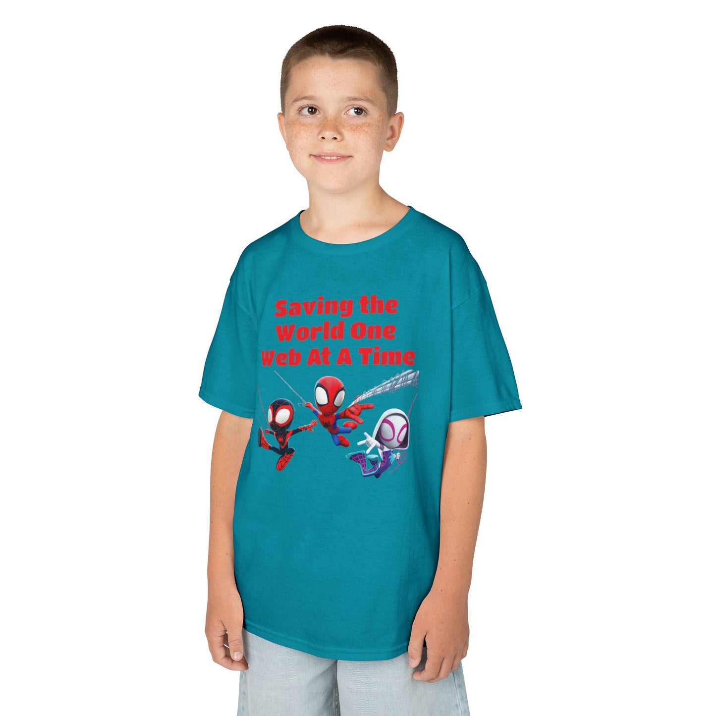 Kids Superhero Tee - Saving the World One Web At A Time