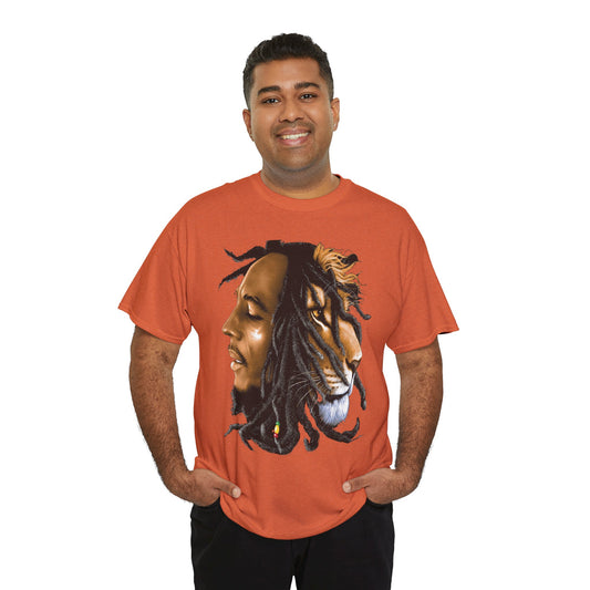 Unisex Heavy Cotton Tee - Inspiring Lion and Human Design
