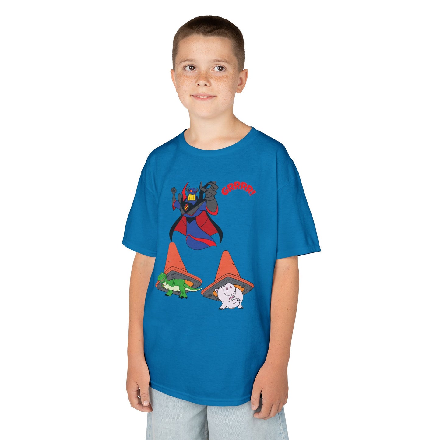 Kids Cartoon Battle Tee - Fun & Unique Grrr! Design