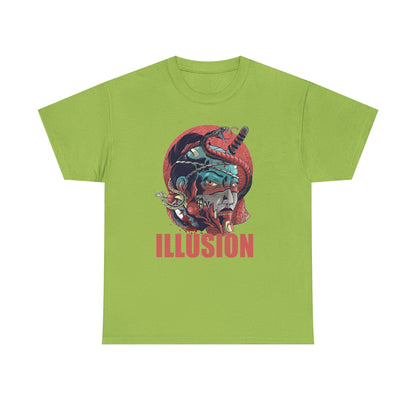 Artistic Unisex Heavy Cotton Tee - 'ILLUSION' Graphic Design