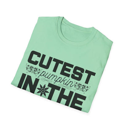 Cutest Pumpkin in the Patch Unisex Softstyle T-Shirt, Fall Fashion Tee, Halloween Shirt, Thanksgiving Outfit, Seasonal Gift