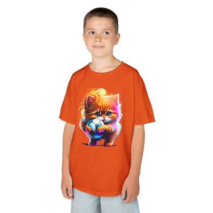 Colorful Kitten Kids Tee - Fun, Playful Cotton T-Shirt for Cat Lovers