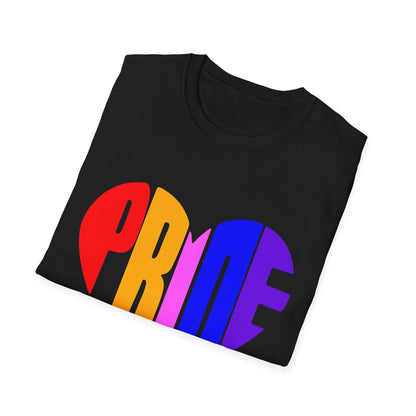 Pride Heart T-Shirt, LGBTQ Apparel, Unisex T-Shirt, Softstyle Tee, Gay Pride Shirt, Celebration Wear, Rainbow Love Tee