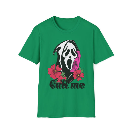 Call Me Horror T-Shirt, Unisex Graphic Tee, Halloween Costume, Spooky Gift, Movie Lover's Shirt, Floral Horror Tee
