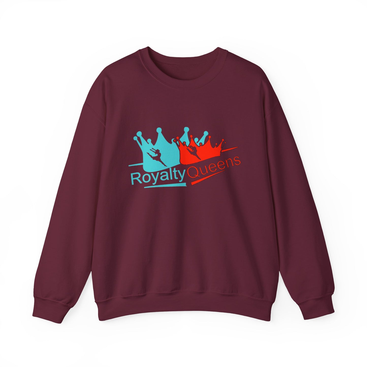 Crewneck Sweatshirt - "Royalty Queens" Colorful Crown Graphic