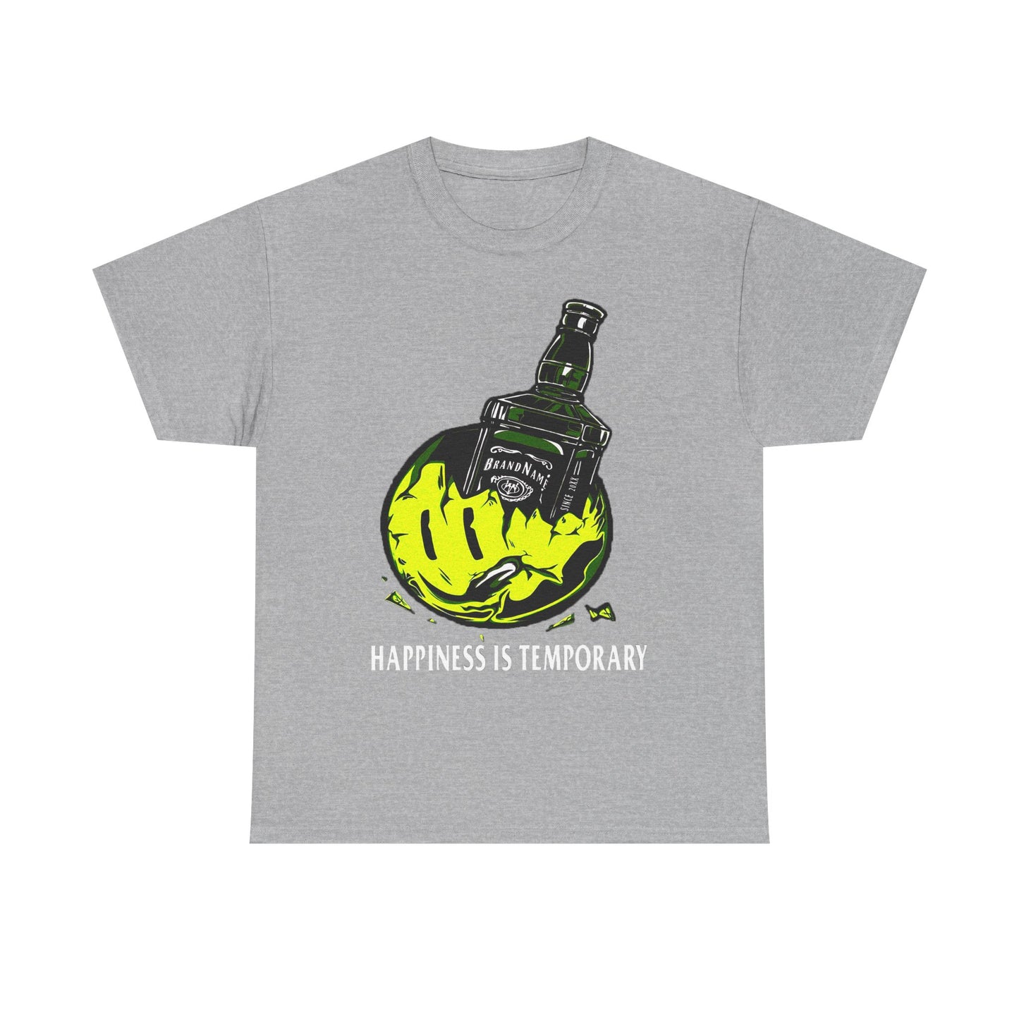 Unisex Heavy Cotton Tee - Eco-Friendly Bold Design with Bottle & Hand Graphic