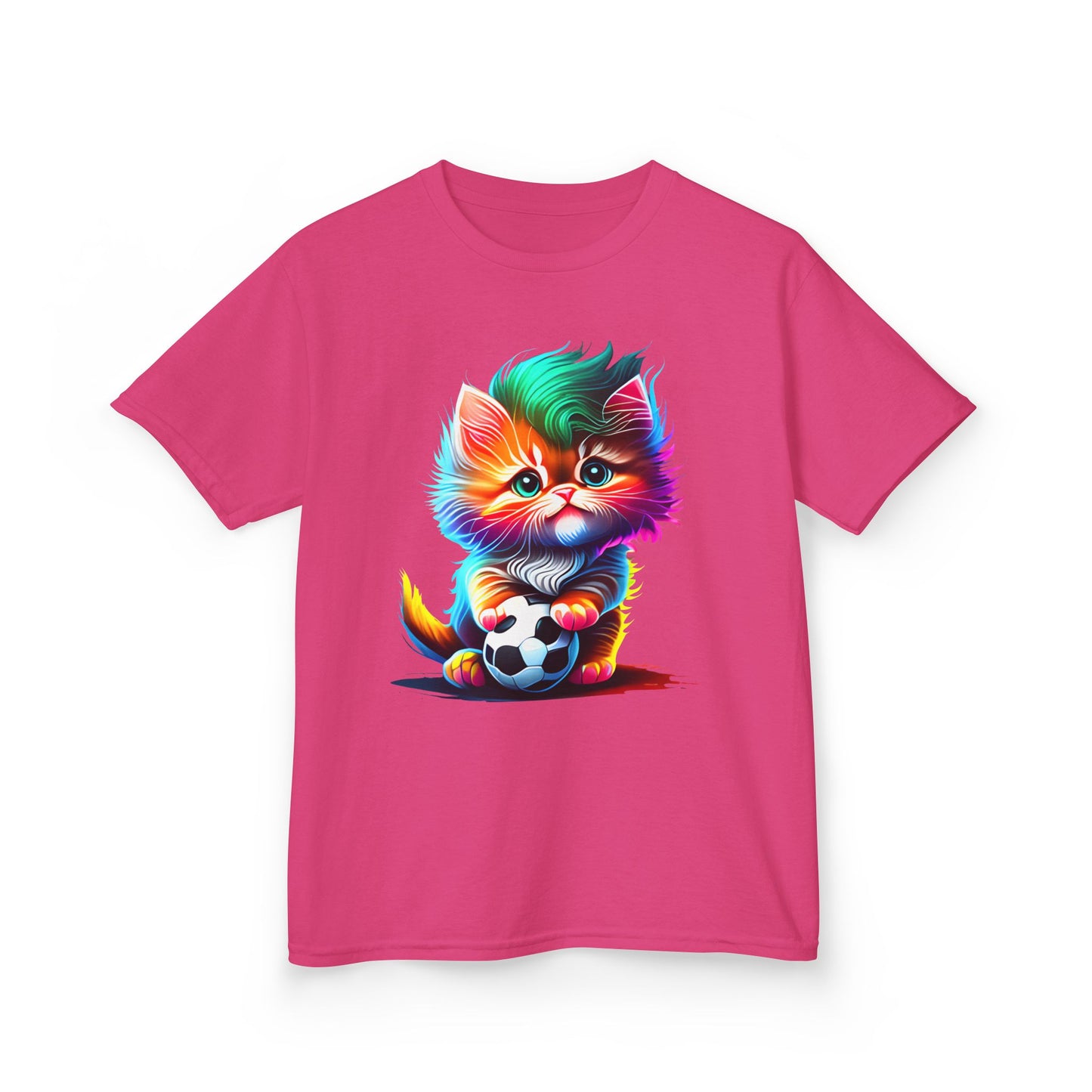 Colorful Cat Soccer Kids Heavy Cotton™ Tee