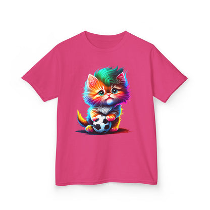 Colorful Cat Soccer Kids Heavy Cotton™ Tee