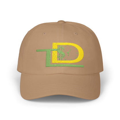 Classic Dad Cap with Green and Yellow Design, Casual Hat for Fathers, Gift for Dads, Summer Accessory, Adjustable Baseball Cap