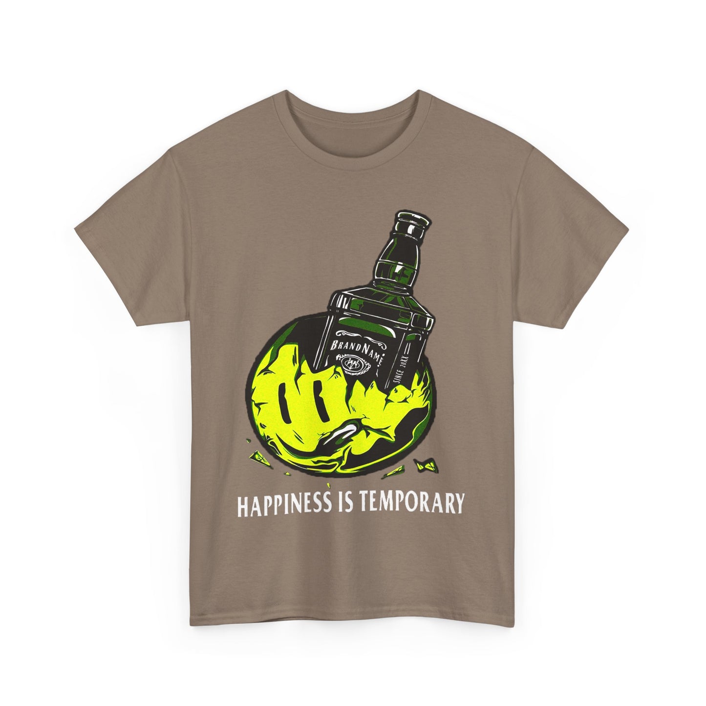Unisex Heavy Cotton Tee - Eco-Friendly Bold Design with Bottle & Hand Graphic