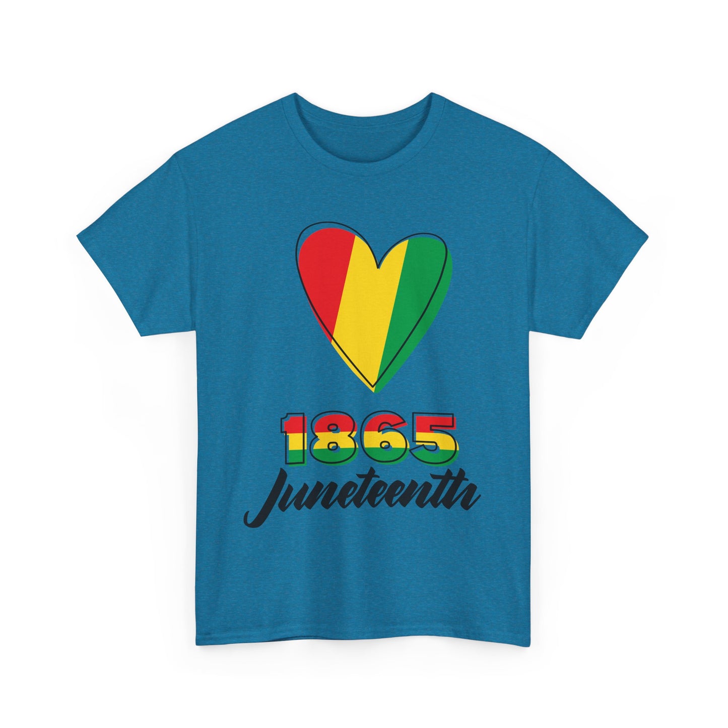 Juneteenth Heart Unisex Heavy Cotton Tee, Celebrate Freedom, Heritage Spirit Shirt, Black History Month Gift, Casual Tee for All
