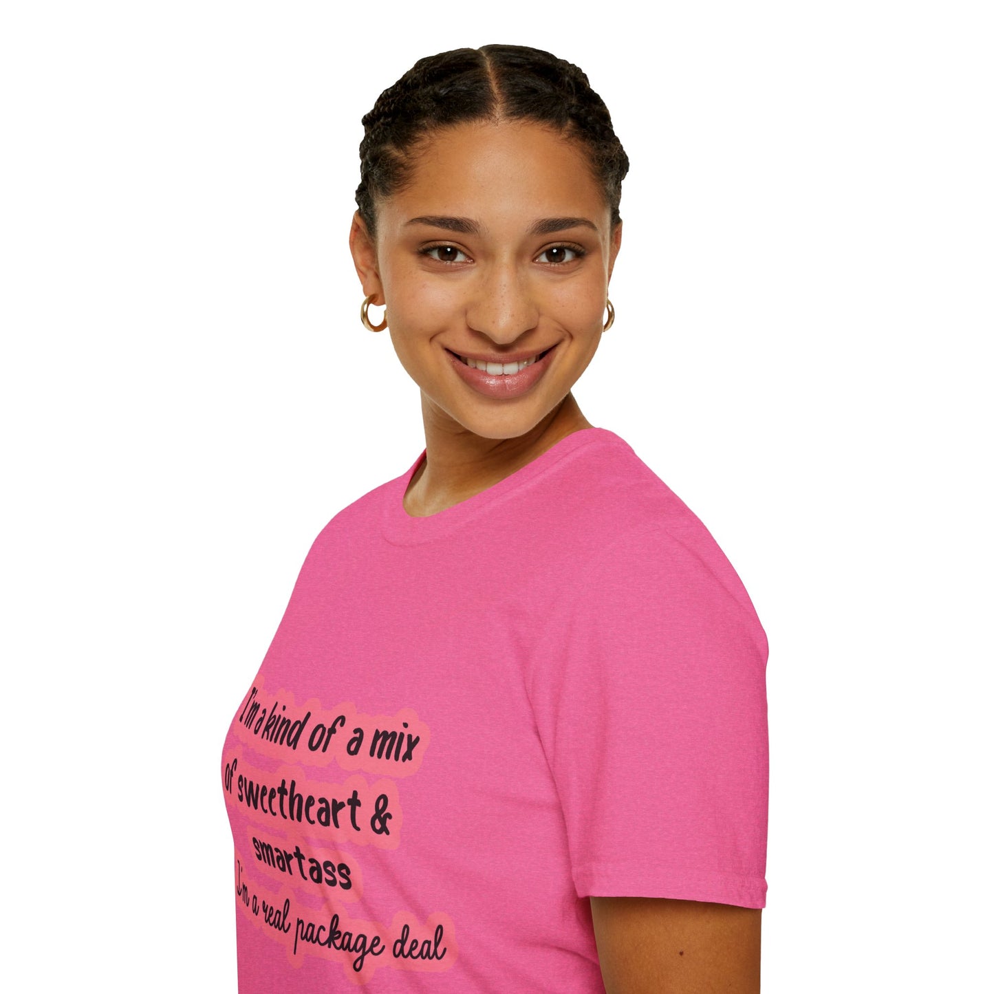 Funny Quote Unisex Softstyle T-Shirt - "I'm a mix of sweetheart & smartass"