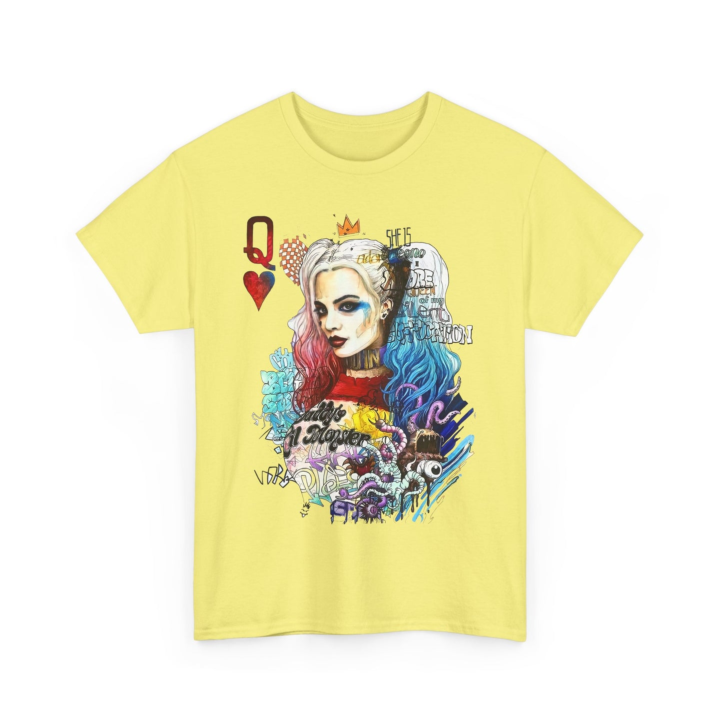 Harley Quinn Inspired Unisex Heavy Cotton Tee - Bold Graphic Design