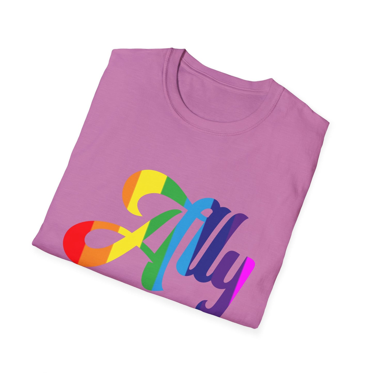 Pride Ally T-Shirt, Unisex Tee for LGBTQ+ Support, Softstyle Shirt for Everyday Wear, Gift for Allies