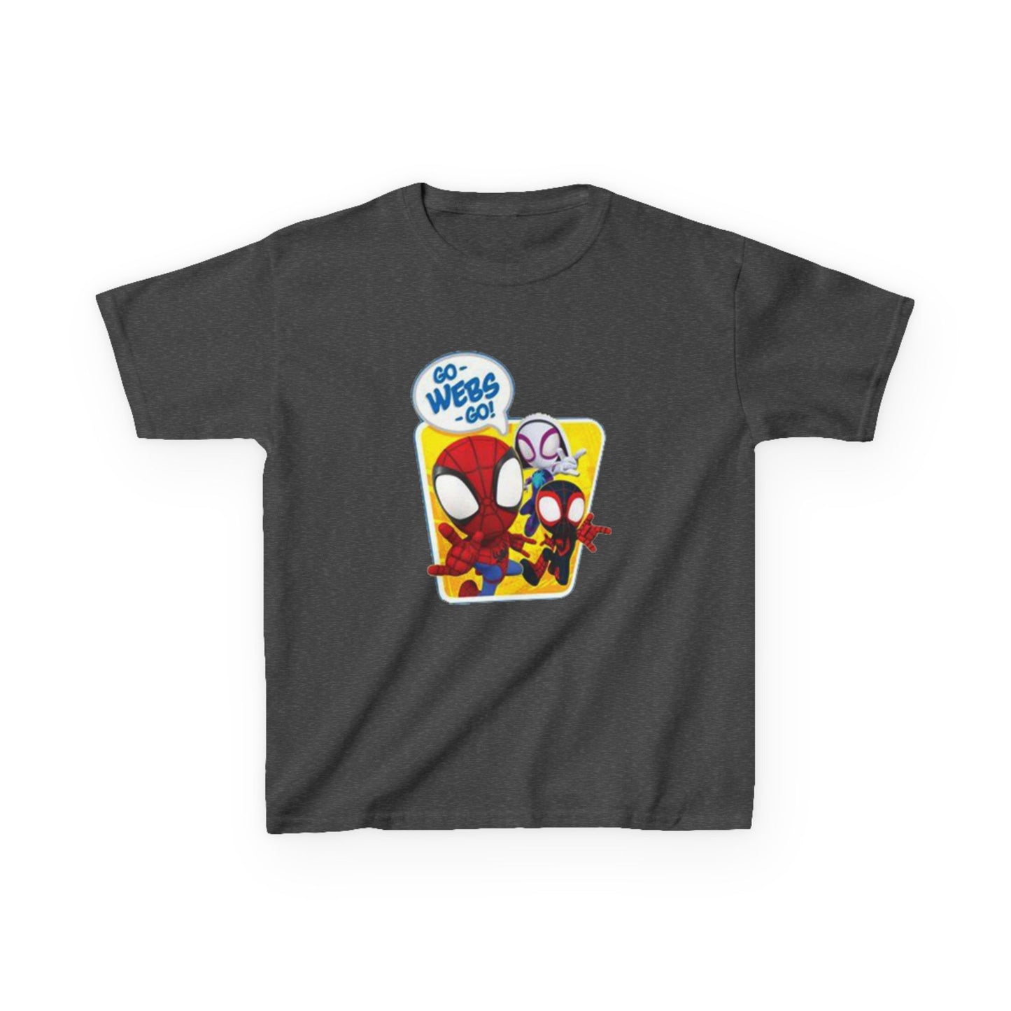 Spiderman Kids Heavy Cotton Tee - Playful Superhero Shirt for Young Fans