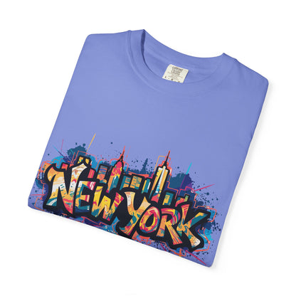 Colorful New York Graffiti T-Shirt, Streetwear Tee, City Vibe Shirt, Travel Souvenir Gift, Urban Fashion, Summer Outfit