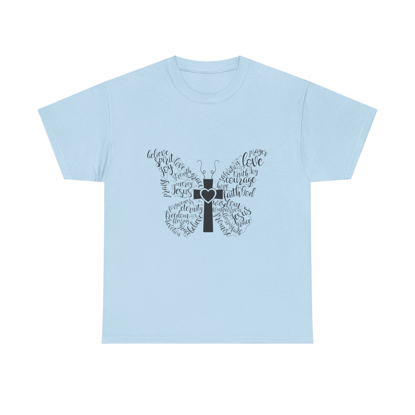 Inspirational Butterfly Unisex Heavy Cotton Tee - Love and Hope Design