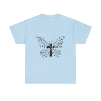 Inspirational Butterfly Unisex Heavy Cotton Tee - Love and Hope Design