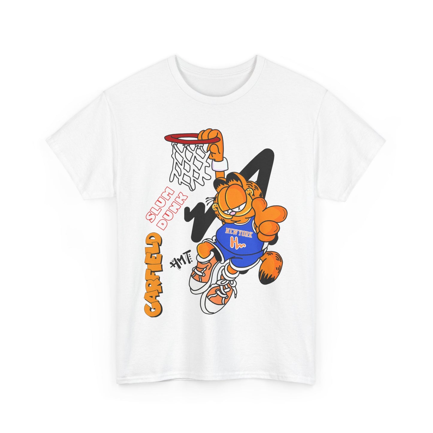 Garfield Basketball Unisex Heavy Cotton Tee - Fun Streetwear for Cat Lovers