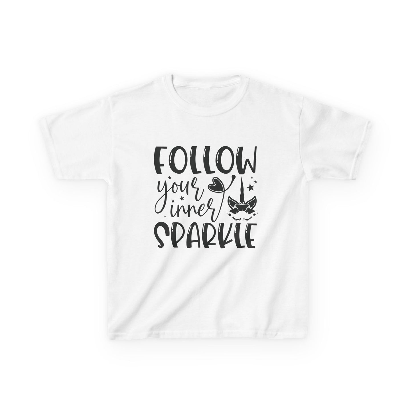 Kids Heavy Cotton™ Tee - Follow Your Inner Sparkle T-Shirt for Creative Kids