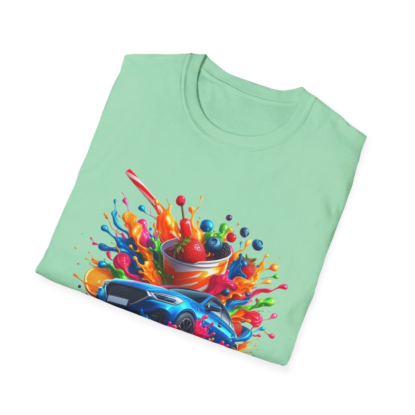 Colorful Drip Art Unisex Softstyle T-Shirt