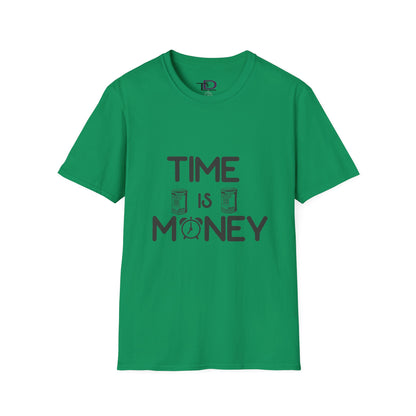 Inspirational Unisex Softstyle T-Shirt - "Time is Money" Statement Tee for Financial Motivators