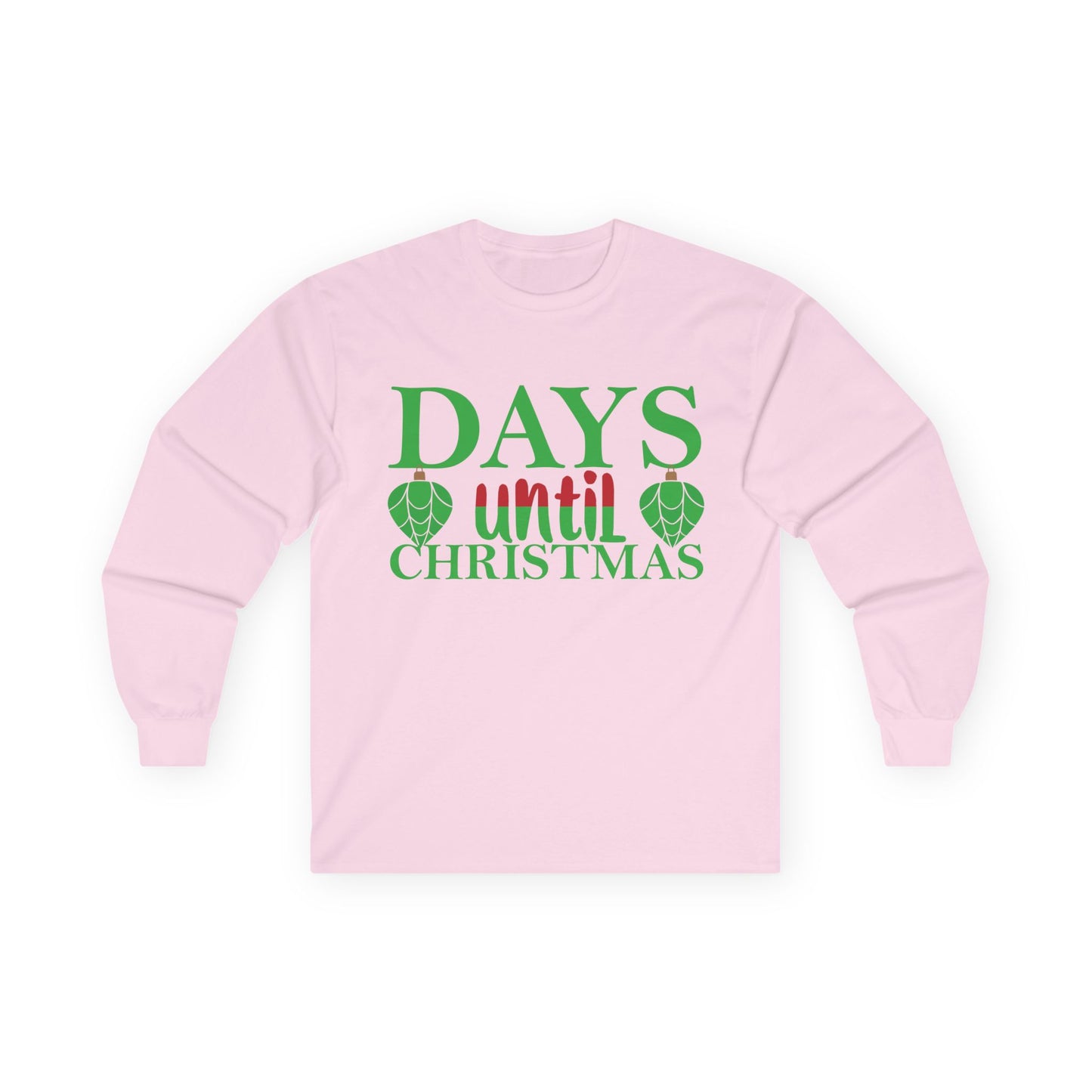 Christmas Countdown Long Sleeve Tee, Holiday Shirt, Unisex Christmas Apparel, Countdown to Christmas Gift, Seasonal T-Shirt
