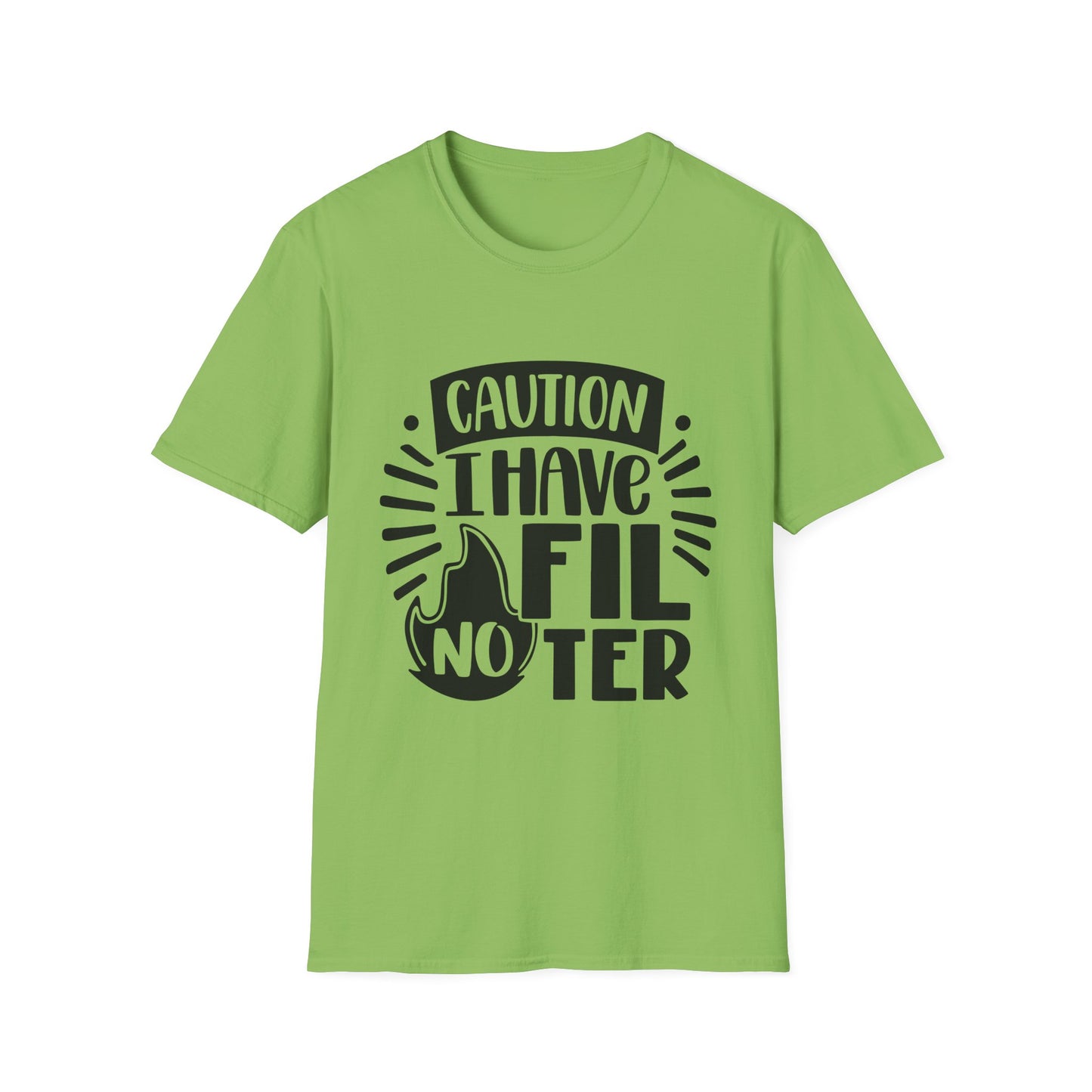 Caution: I Have No Filter Unisex Softstyle T-Shirt - Fun and Quirky Graphic Tee for Casual Wear
