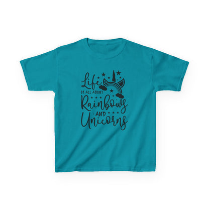 Kids Rainbow Unicorn Tee - Life is All About Fun