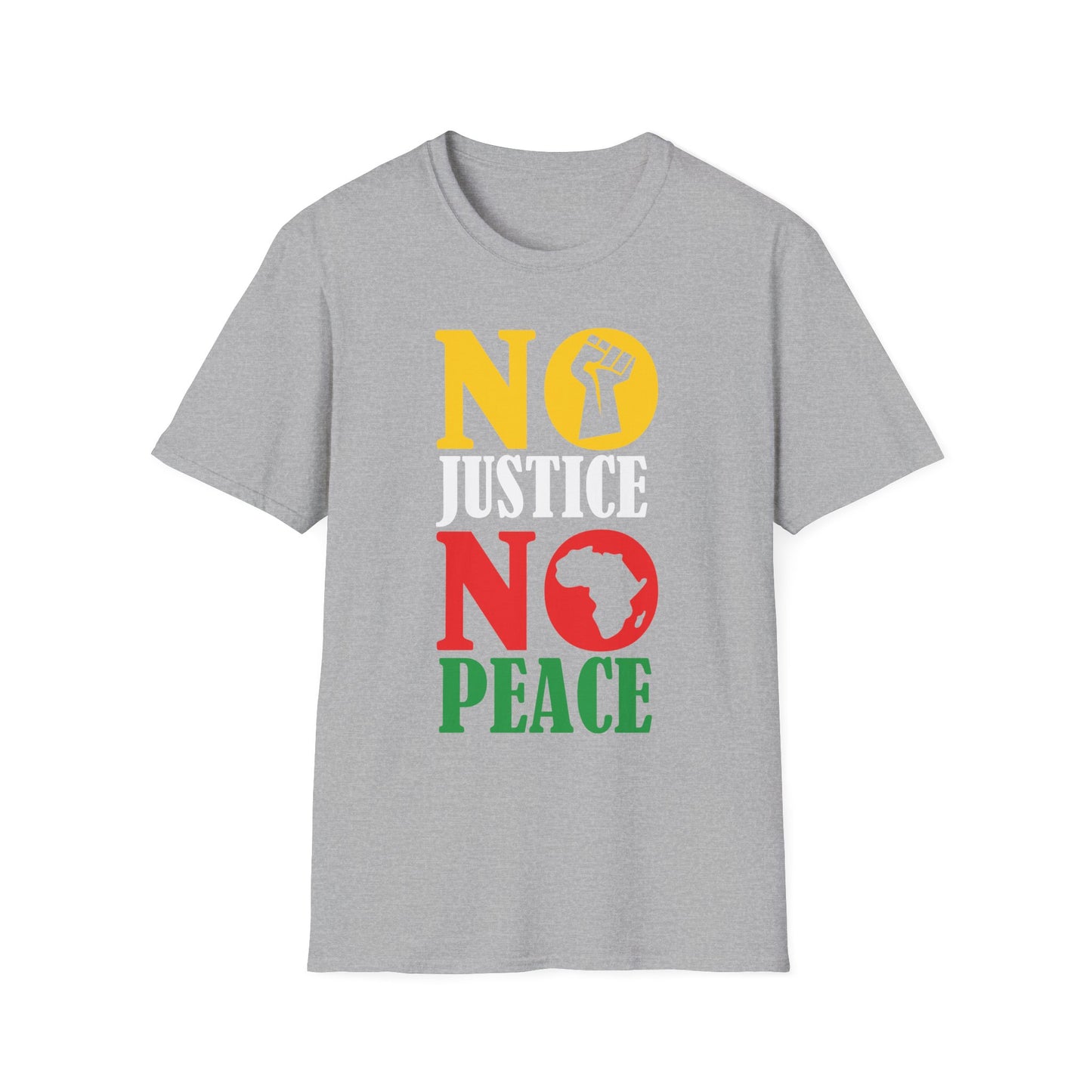 Justice No Peace T-Shirt | Unisex Softstyle Tee | Activism Apparel | Social Justice Gift | Orange Protest Shirt | Statement Tee