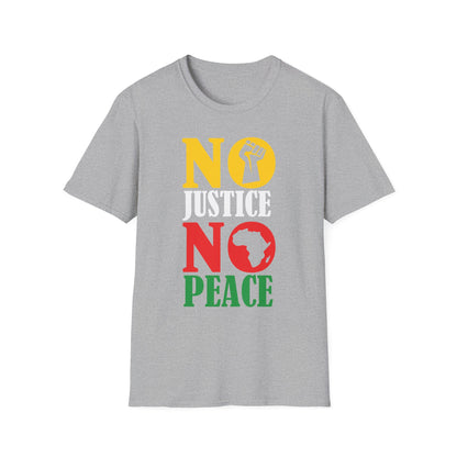 Justice No Peace T-Shirt | Unisex Softstyle Tee | Activism Apparel | Social Justice Gift | Orange Protest Shirt | Statement Tee