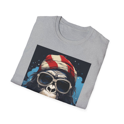 Cool Gorilla Graphic Tee, Fun Casual Wear, Perfect for Gifts, Chill Vibes, Great for Parties, Everyday Style, Unique Fashion Statement