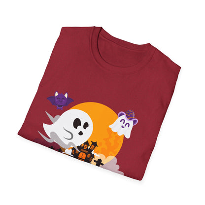 Halloween Ghost T-Shirt, Unisex Softstyle Tee, Spooky Season Shirt, Halloween Costume Top, Fall Festival Apparel