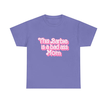 Bad Ass Mom Unisex Heavy Cotton Tee - Fun, Stylish Tee for Moms - Cute Gift for Mother's Day & Birthdays