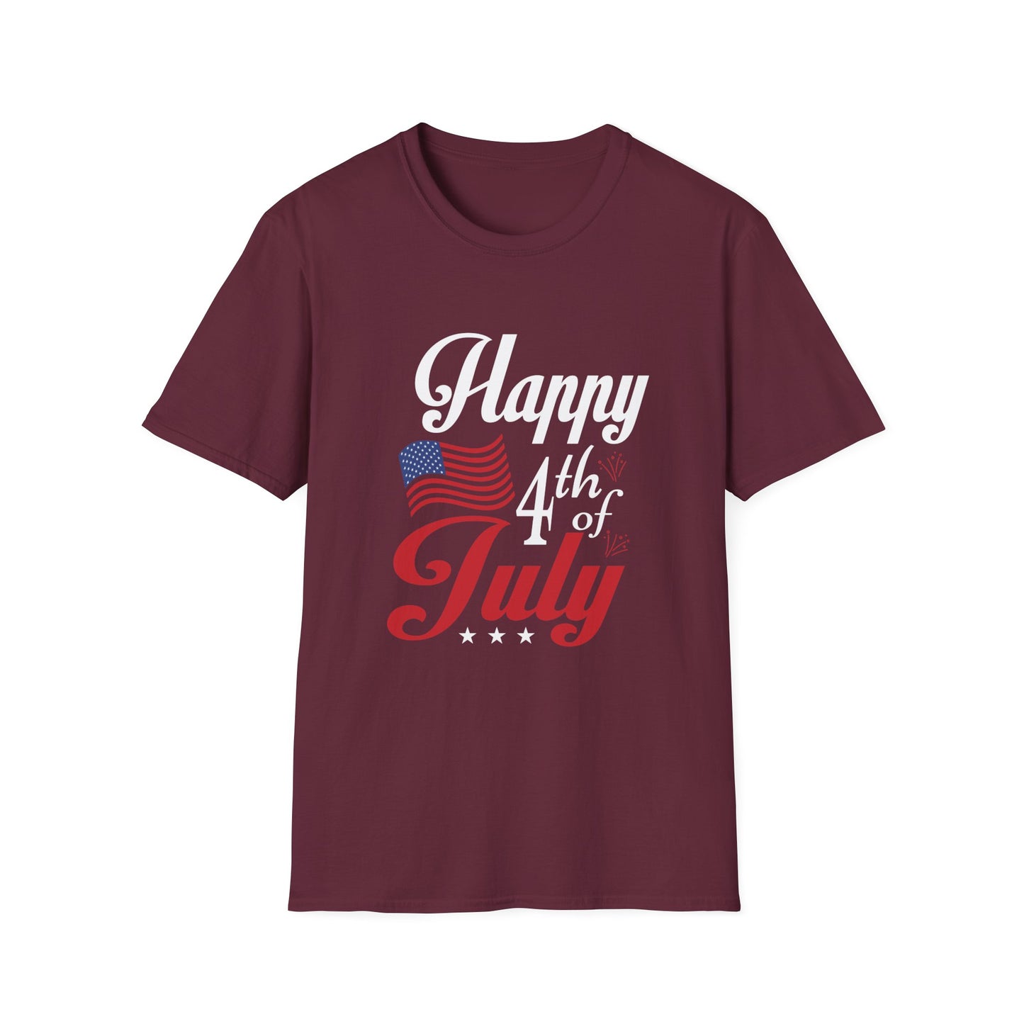 Patriotic 4th of July Unisex Softstyle T-Shirt, Independence Day Tee, Festival Shirt, Summer Celebrations, BBQ Outfit