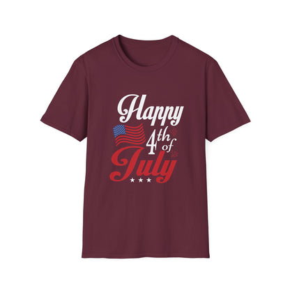 Patriotic 4th of July Unisex Softstyle T-Shirt, Independence Day Tee, Festival Shirt, Summer Celebrations, BBQ Outfit
