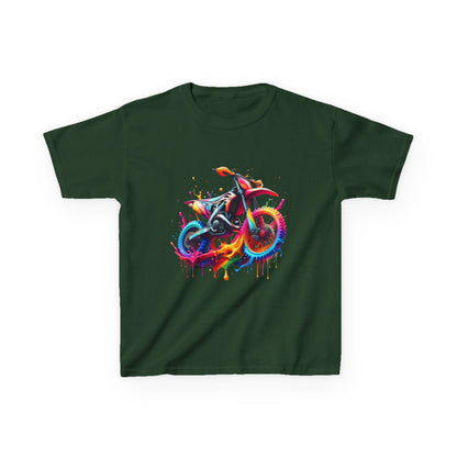 Kids' Motorcycle Graphic Tee - Vibrant Splash Design