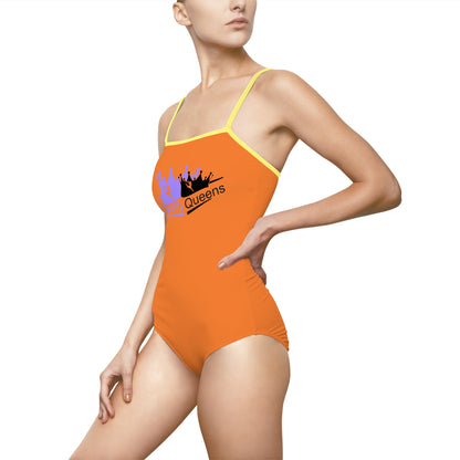 Queens' Royal One-Piece Swimsuit | Beachwear, Summer Swim, Pool Party, Vacation Attire, Birthday Gift