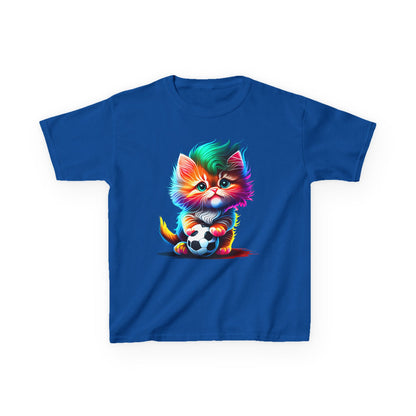 Colorful Cat Soccer Kids Heavy Cotton™ Tee