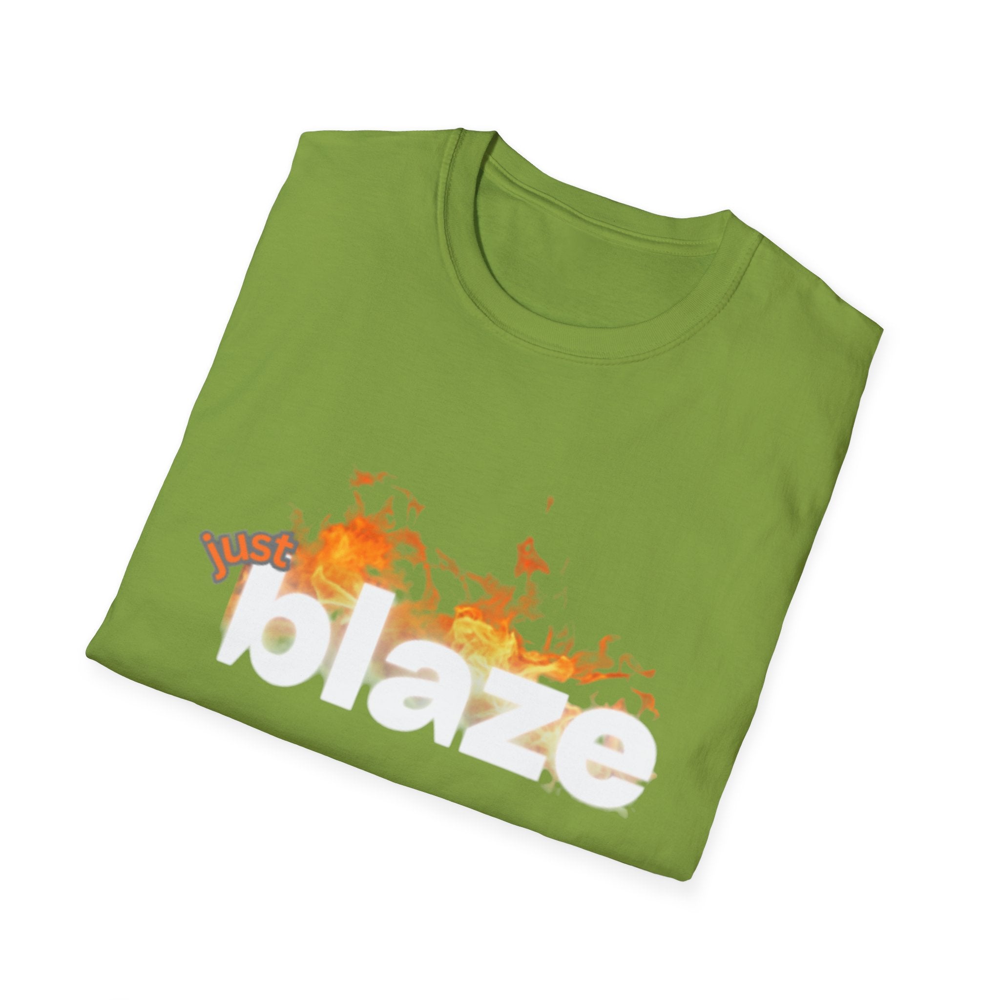 "Blaze" Unisex Softstyle T-Shirt | Fire Graphic Tee | Casual Fire Lover's Shirt, Gift for Friends, Summer Wear, Party Outfit