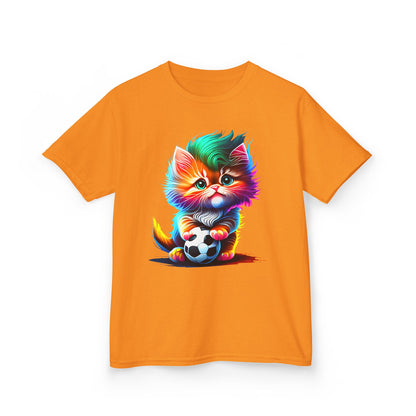 Colorful Cat Soccer Kids Heavy Cotton™ Tee
