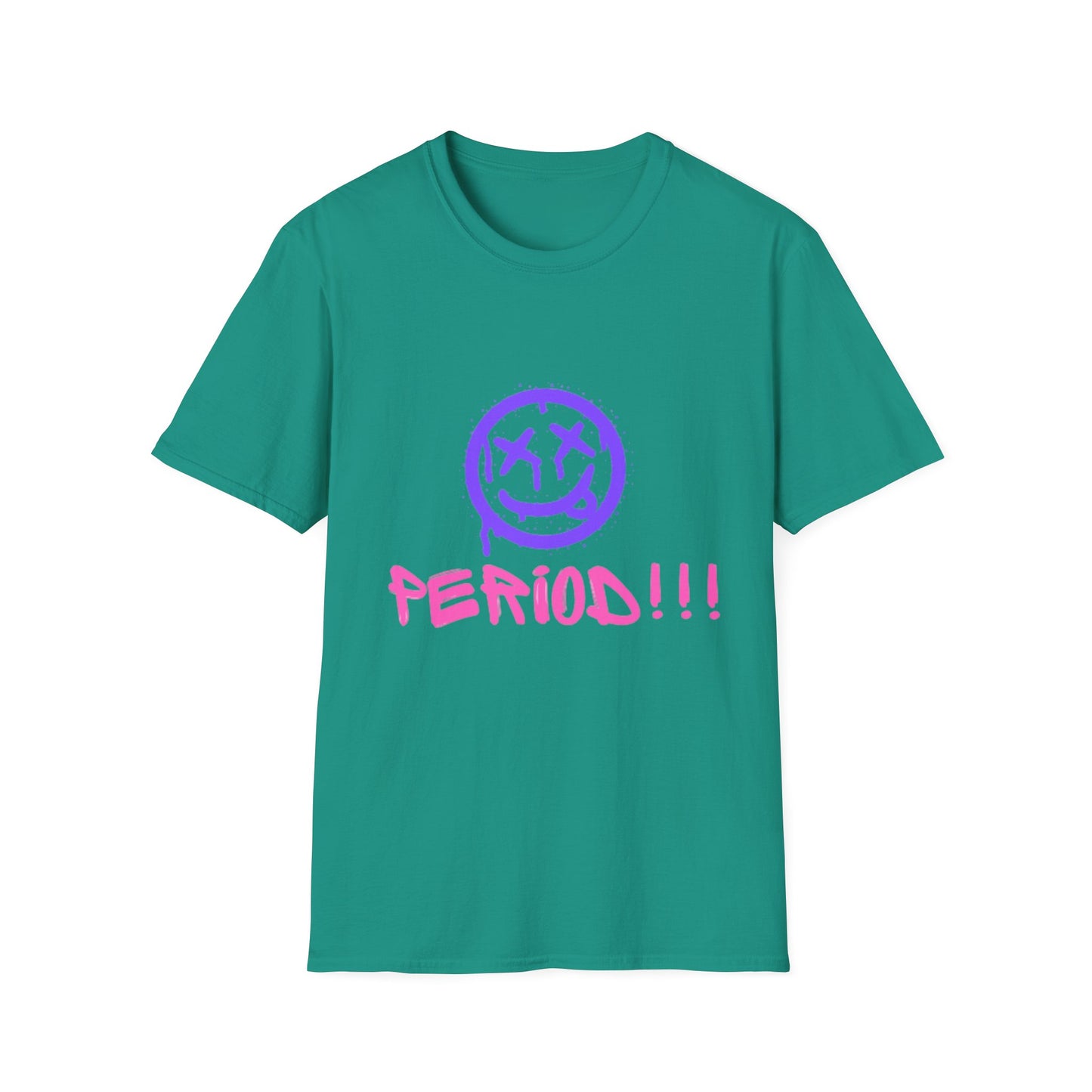 Vibrant Graphic Tee - 'PERIOD!!!' Unisex Softstyle T-Shirt, Trendy Casual Wear, Gift for Friends, Statement Tee, Everyday Comfort