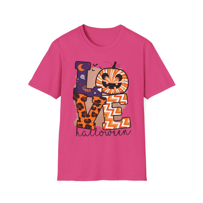 Halloween Love T-Shirt | Unisex Softstyle Tee for Fall | Spooky Season Apparel | Cute Halloween Shirt | Gift for Ghost Lovers
