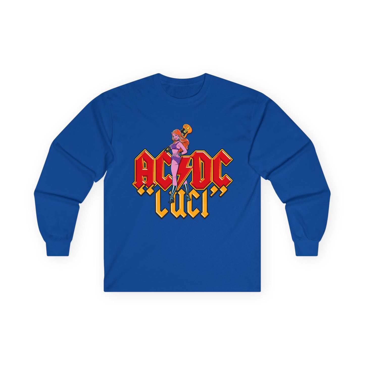 AC/DC Luci Long Sleeve Tee — Retro Rock Band Graphic Shirt