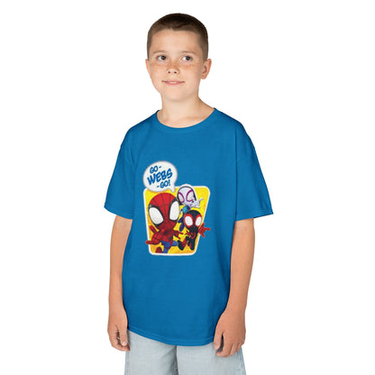 Spiderman Kids Heavy Cotton Tee - Playful Superhero Shirt for Young Fans