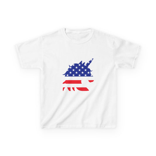 Patriotic Unicorn Kids Heavy Cotton Tee