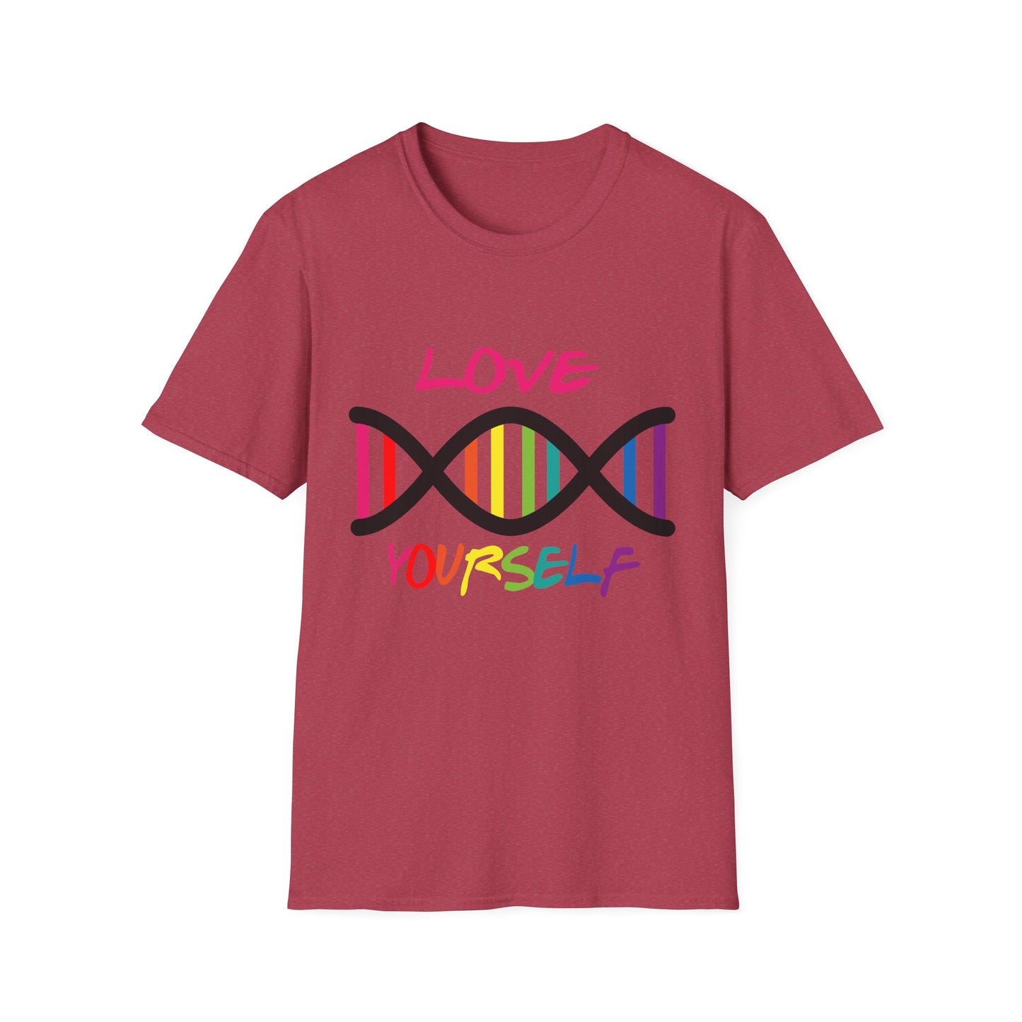 Love Yourself LGBTQ+ Pride T-Shirt, Unisex Rainbow Tee, Softstyle Shirt for Self-Care, Supportive Gift for Friends, Perfect for Pride Month