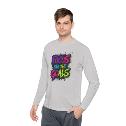 Unisex Long Sleeve Tee - "Focus on the Goals" Motivational Shirt, Fitness Apparel, Activewear, Gift for Athletes, Casual Wear