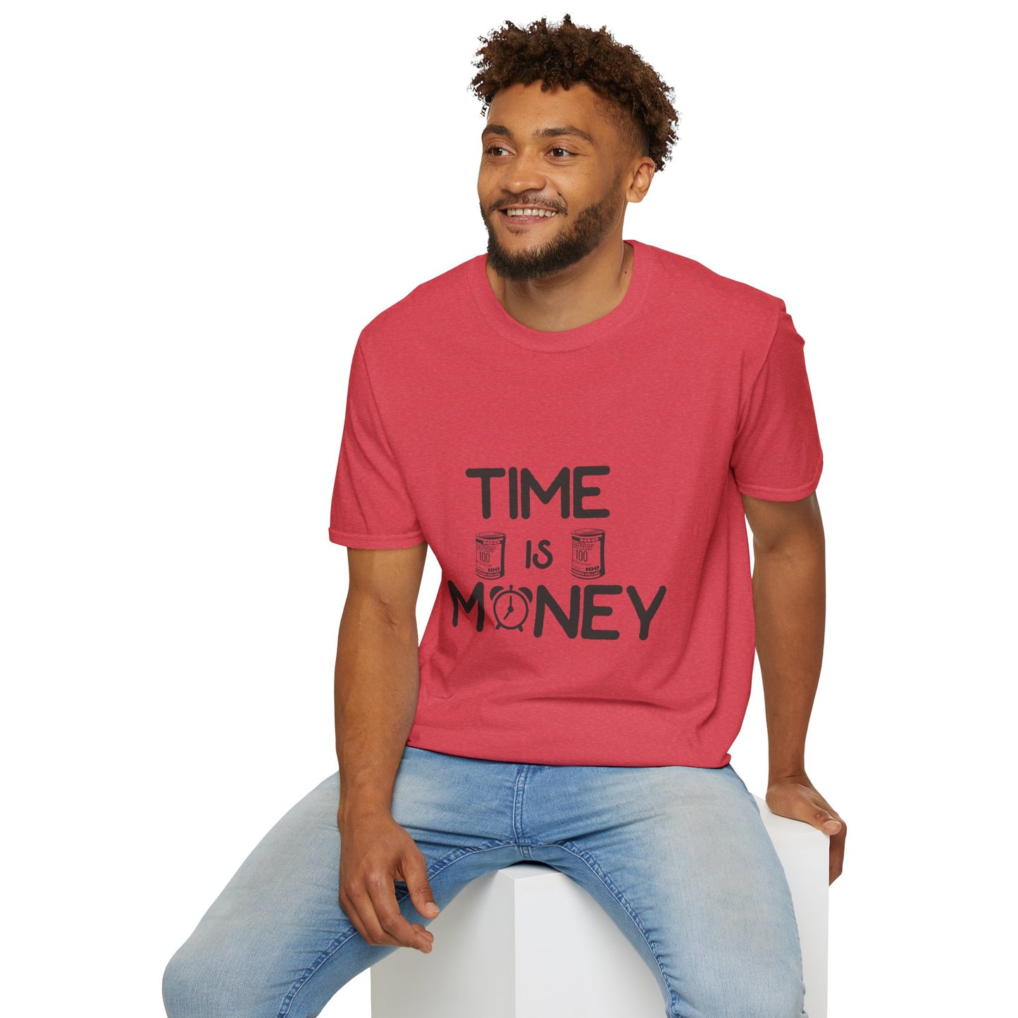 Inspirational Unisex Softstyle T-Shirt - "Time is Money" Statement Tee for Financial Motivators