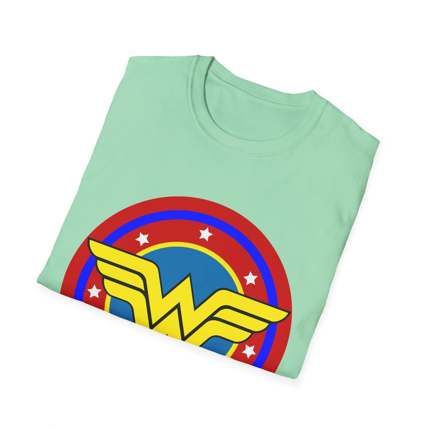 Wonder Woman Inspired Unisex Softstyle T-Shirt, Superhero Tee, Gift for Amazon Fans, Comic Con Outfit, Everyday Wear, Birthday Present